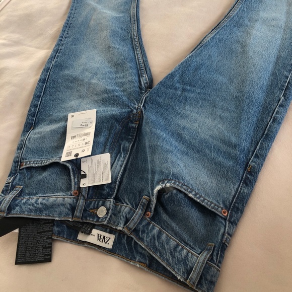 ZARA vintage wide leg blue jeans - Picture 2 of 4